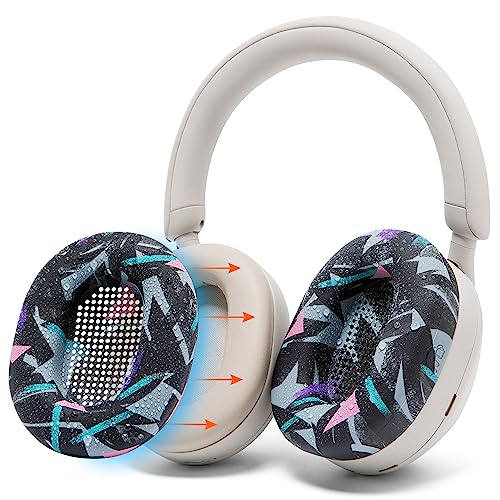 WC SweatZ XM5 - Patented Earpad Sweat Covers for Sony WH1000XM5 by Wicked Cushions | Full 360 Earpad Protection | Sweatproof & Easily Washable | 90's Black - color: 90's Black