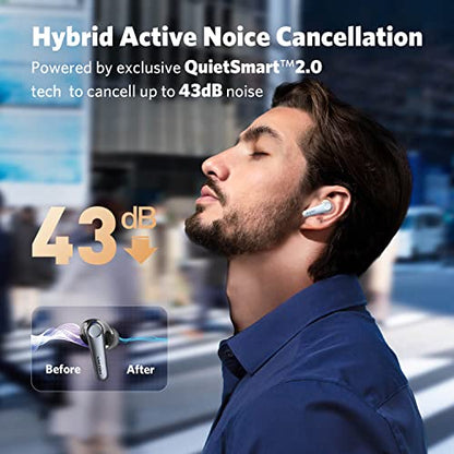 EarFun Air Pro 3 Noise Cancelling Wireless Earbuds, Qualcomm® aptX™ Adaptive Sound, 6 Mics CVC 8.0 ENC, Bluetooth 5.3 Earbuds, Multipoint Connection, 45H Playtime, App Customize EQ, Oat White | 6 Mics CVC 8.0 ENC, Bluetooth 5.3 Earbuds, Multipoint Connect