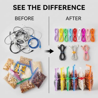 20-Pack Flower Silicone Zip Ties, Reusable Self-Locking Straps - color: 20pcs- Flower Cable Ties