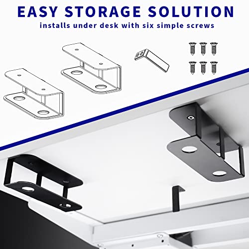 VIVO Universal Under Desk Laptop Storage Mount, Tablet Mounting Brackets, Under Table Hidden Docking Station Holder, Multimedia Device Bracket, 3 Parts, Mount-UDLS1