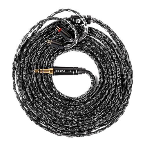 2m KZ ZS10 Pro IEM Earphones Cable, KBEAR ST24 Plus in Ear Monitor Cable 16 Core 5N OCC Silver-Plated Headphone Extension Cords for Moondrop Chu CCA CRA, ZS12 PRO X, Castor, ZAR, ZAS(2pin, 3.5mm Plug) - style: 2PIN-3.5mm