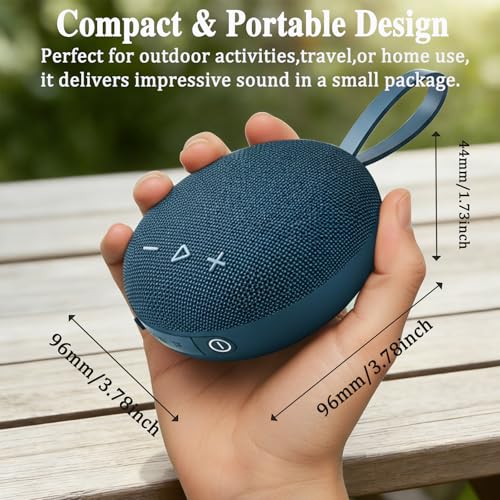 FIVERICH Magnetic Portable Bluetooth Speakers,IPX5 Shower Speaker Bluetooth Waterproof Extra Long Playtime,Support TF Card HiFi Sound Wireless Mini Speaker with BT 5.3 for Home, Beaches,Outdoor-Blue