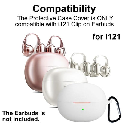 Silicon Case Cover Compatible with King Lucky Clip on Earbuds Open Ear Headphones i121 True Wireless Earbuds - color: White