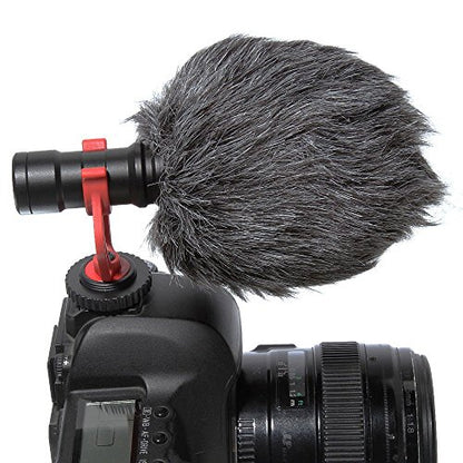 FocusFoto Smartphone Video Rig Camera Cage Mount Holder Stabilizer Handle Grip with BOYA by-MM1 Shotgun Microphone Mic + 49 LED Light Kit for Mobile Phone iPhone Filmmaking Professional Videomaker