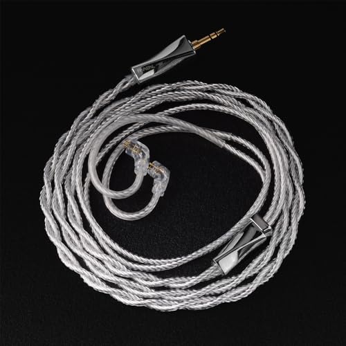 FAAEAL Earphone Cable with 2Pin QDC/S/C Pin,6N-OCC Silver Plated Litz HiFi Replacement Cable,3.5mm Upgrade Wire for KZ Castor D-FI ZSN PRO PR3 Krila ZVX TANGZU WANER TRN Conch Headphone (QDC 3.5mm)