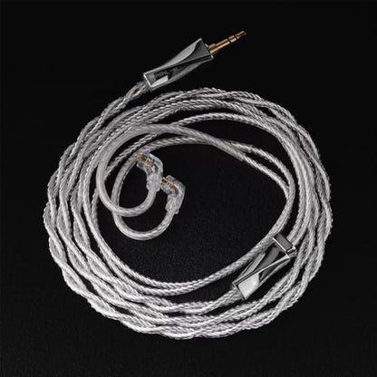 FAAEAL Earphone Cable with 2Pin QDC/S/C Pin,6N-OCC Silver Plated Litz HiFi Replacement Cable,3.5mm Upgrade Wire for KZ Castor D-FI ZSN PRO PR3 Krila ZVX TANGZU WANER TRN Conch Headphone (QDC 3.5mm)