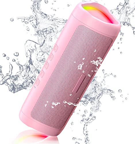 Bluetooth Speaker, 20W HD Sound, Portable Wireless, IPX5 Waterproof, Up to 24H Playtime, TWS Pairing, for Home/Party/Outdoor/Camping/Beach Essentials, Electronic Gadgets, Birthday Gift (Pink) - color: Pink