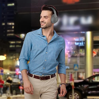 Morpheus 360 Comfort Plus Wireless Over-Ear Headphones - Bluetooth Headset with Microphone - 10H Playtime - HP6500G (Grey) - color: Grey