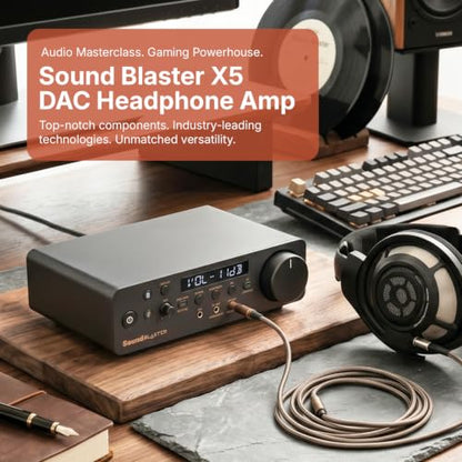 Creative Sound Blaster X5 Hi-Res Dual DAC USB Headphone Bi-Amplifier | Hi-Res USB DAC, External DAC, Dual DAC, Fully Balanced, Xamp, Headphone Amplifier, Audiophile