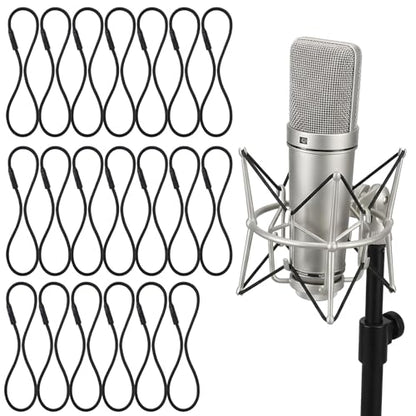 8 Pieces Shock Mount Mic Holder,Black Microphone Shock Mount Rubber Rings, Universal Elastic Bands Replacement for Microphone Holder Clamp (3mm Thickness, 4.6 & 3.4 Inch Diameters)