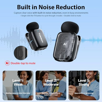 Mini Wireless Lavalier Microphone for iPhone ipad Android - color: Mic Mini (2TX+1 C RX+1 Lightning RX+Charging Case)
