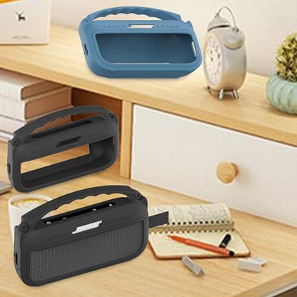 JCHPINE Silicone Cover Case for Bose SoundLink Flex Speaker 2nd Gen | Accessories Compatible with Bose SoundLink Flex 2, Protective Case with Shoulder Strap (Black) - color: Black