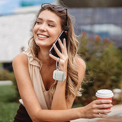 Lerobo for AirPod Case 2nd/1st Generation with Keychain | Flower Engraved Soft Silicone Cover for AirPods 2 Case, Wireless Charging, Shockproof, One-piece Design, Starlight - color: Starlight