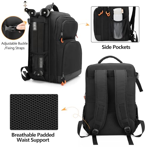 PGmoon Audio Mixer Travel Bag Compatible with RODECaster Pro/Pro II/RC Duo | DJ Mixer Backpack with Plenty of Pockets for Microphones, Cables & More Podcast Equipment (Patent Design)