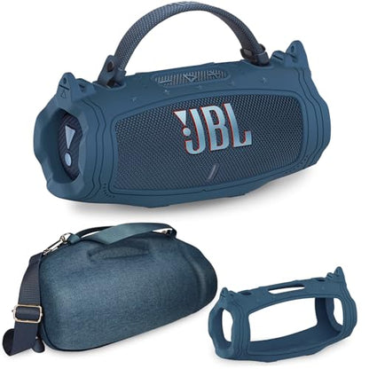 JCHPINE Silicone Cover and Carrying Case for JBL Charge 6 Bluetooth Speaker | Accessories for JBL Charge 6 AI Sound Bluetooth Speaker Protective Cases with Shoulder Strap (Blue) - color: Blue