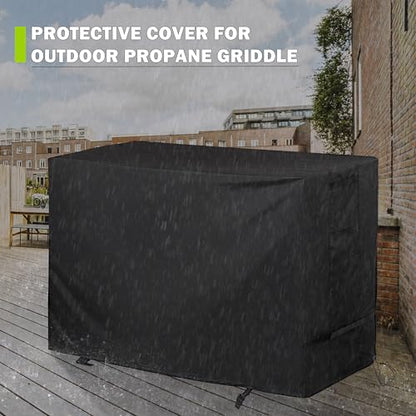 Griddle Cover for Blackstone Patio Series 2-Burner 28" Griddle with Air Fryer, Flat Top Grill Cover for Blackstone 28in 1962 Air Fryer Combo & Two Burners Grill - size: 56"L x 25"D x 43"H