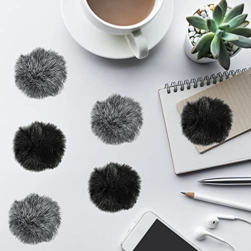 6 Pack Lavalier Microphones Windscreen, DaKuan 0.2/0.4 Inch Lapel Furry Microphone Muff, Mini Windproof Wind Screen for Most Lavalier Microphones (0.2inch, Black/Gray)