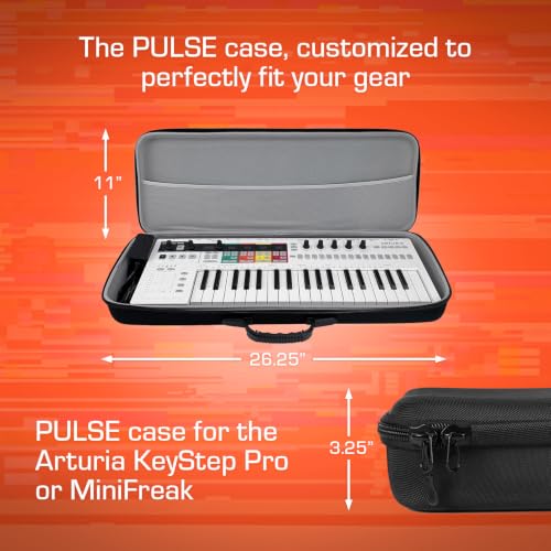 ANALOG CASES Arturia KeyStep Pro/MiniFreak Case - Compact PULSE Hard Case | Durable Molded EVA Hard Case, Excellent Protection, Compact Design & Precise Custom Fit, Comfortable Handle, Smooth Zipper - size: 24.50 x 8.50 x 2.50 inches
