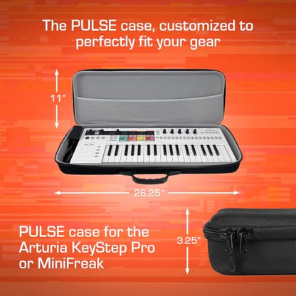 ANALOG CASES Arturia KeyStep Pro/MiniFreak Case - Compact PULSE Hard Case | Durable Molded EVA Hard Case, Excellent Protection, Compact Design & Precise Custom Fit, Comfortable Handle, Smooth Zipper - size: 24.50 x 8.50 x 2.50 inches