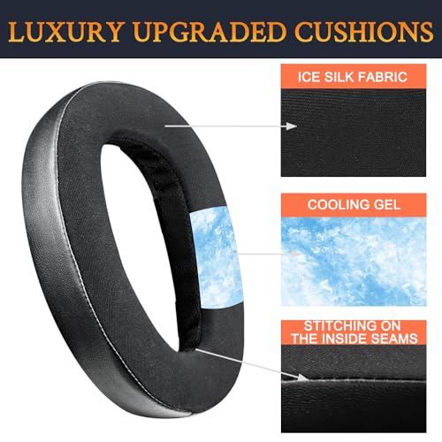 SOULWIT Cooling-Gel Earpads Replacement for Sennheiser GSP500, GSP550, GSP600, GSP 670 Gaming Headset, Ear Pads Cushions for EPOS H6 Pro, GSP601, GSP602 Headphones - Black - color: Black