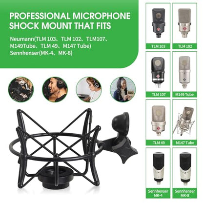 Microphone Shock Mount for Condenser Microphones, Compatible with Neumann TLM 103/102, M147/149, and More - style: For TLM103