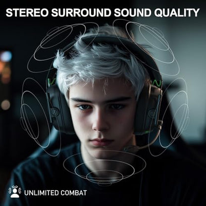Wireless Gaming Headset for PS5 Gamers, 2.4GHz ≤20ms Low Latency & Bluetooth, 50mm Driver for 3D Surround Sound, ENC Mic - 50H Battery, Compatible with PC PS5 PS4 Switch Mobile | 2.4GHz ≤20ms Low Latency, Bluetooth for Switch, Mac & Mobile, 50mm Drivers,