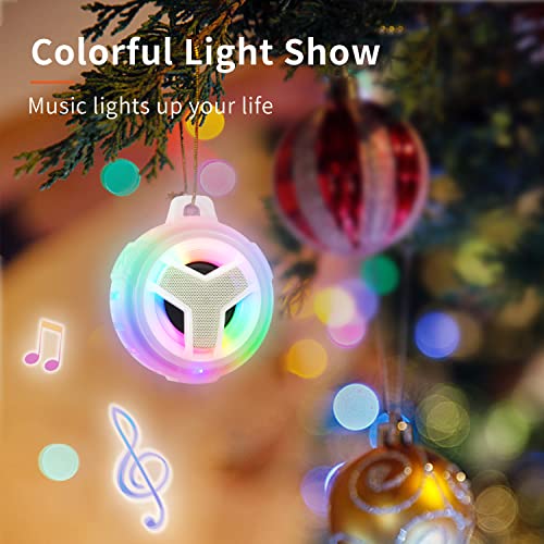 EBODA Shower Bluetooth Speakers Waterproof Teen Girl Gifts Trendy Stuff Kid | IP67 Portable Speaker with LED Light, 2000mAh, True Wireless Stereo, Gifts for Teen Boys, Men and Women, Unique Music Gifts - color: Crystal