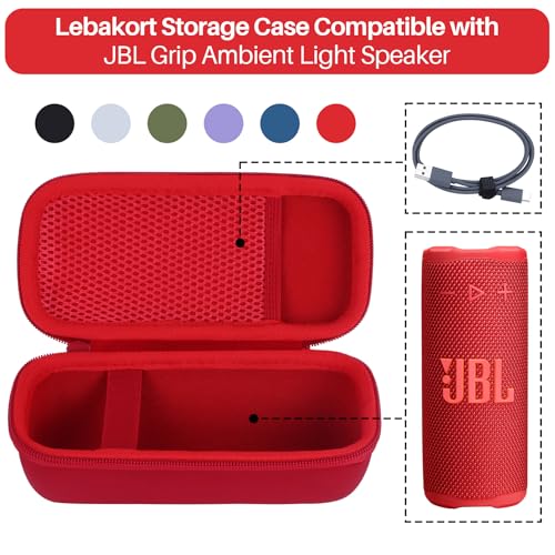 Lebakort Storage Case Compatible with JBL Grip Ambient Light Speaker (Red Case) - color: Red Case
