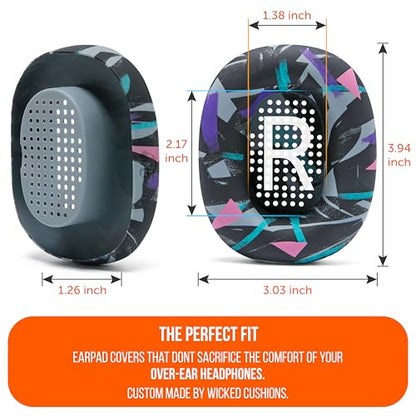 WC SweatZ Max - Patented Silicone Sweat Covers for AirPods Max 1 | Made by Wicked Cushions | (Does Not Fit AirPods Max 2). Sweatproof, Full Earpad Protection | 90's Black - color: 90's Black