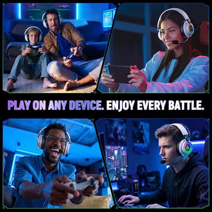 Wireless Gaming Headset for PS4, Ultra-Light, Compact, Wired for Xbox Only