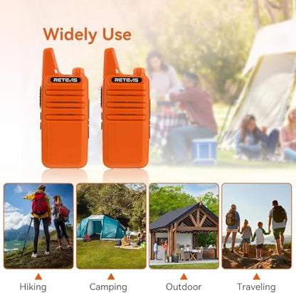 Retevis RT22 Walkie Talkies, Portable FRS Two Way Radio with Earpiece - color: Orange