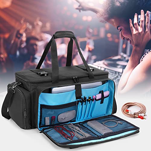 HODRANT Large DJ Gig Bag with Padded Bottom & Detachable Dividers