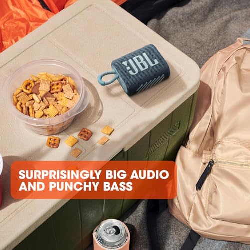 JBL Go 3 - for Portable Use - Speaker with Bluetooth - Built in Battery Waterproof and Dustproof - Includes Cleaning Cloth (Teal)