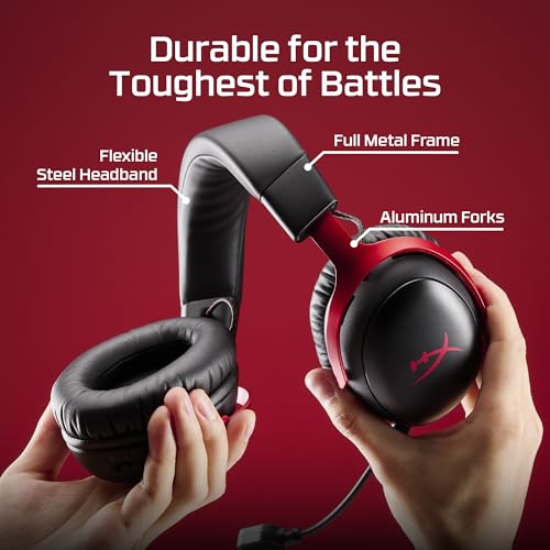 HyperX Cloud III S – Wireless Gaming Headset, 2.4GHz, Bluetooth, Battery Life up to 120 Hours 2.4GHz / 200 Hours Bluetooth, 53mm Angled Drivers, 10mm Detachable Mic, Customizable – Black/Red | 2.4GHz, Bluetooth, 53mm Angled Drivers, 10mm Detachable Mic -