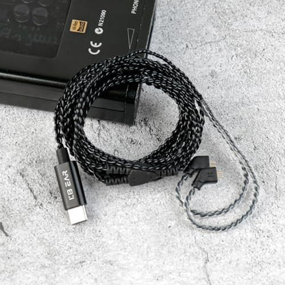keephifi 1.5m/5ft CX01 2PIN USB C IEM Cable with Mic | Upgraded OFC Headphone Cable Earbuds Wire for Moondrop blessing/Aria; Truthear Hexa/Zero; Simgot EW100P - color: Black