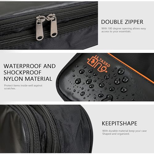 Electronics Accessories Organizer Bag, Waterproof Double LayerTravel Cable Organizer Case for Cords, Charger, Power Bank,Hard Drive, Mouse -Shockproof Tech Storage Pouch (Classic-two layers-Black) - style: Classic-two Layers-black