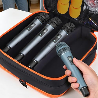 Wireless Microphone Carrying Case,8 Slots Mic Storage Bag