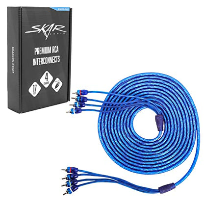 Skar Audio 17-Foot 4-Channel Twisted Pair RCA Interconnect Cable - SKAR4CH-RCA17 - size: 4 Channel-17 ft