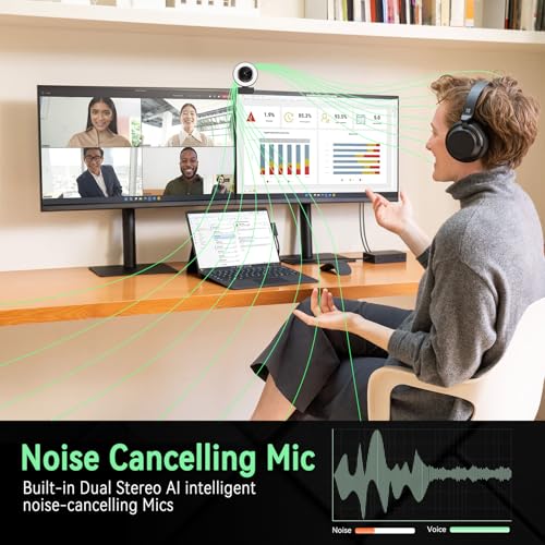 Angetube 1080P USB Webcam with Ring Light Autofocus & Microphone for PC Mac | Built-in Privacy Cover, Plug and Play, Compatible with Laptop Desktop, Works for Streaming, Teams, Skype Video Calls