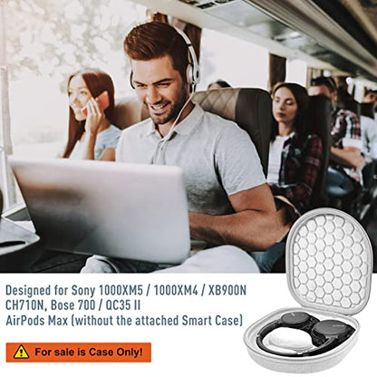ProCase Hard Travel Case for Sony Headphones -Grey | Fits WH-CH720N/WH-CH710N/WH-CH520/WH-CH510/WH-1000XM5/WH-1000XM4/WH-XB910N & Bose 700, Carrying Bag with 2 Dust Covers - color: Grey