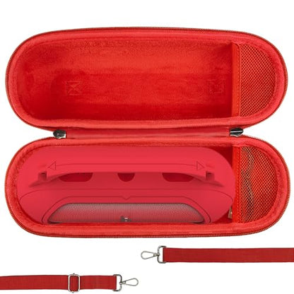 Protective Case for Beats Pill Bluetooth Speaker with Handle | Silicone Cover and Hard Carrying Case for Beats Pill Speaker Accessories with Shoulder Strap (Red) - color: Red