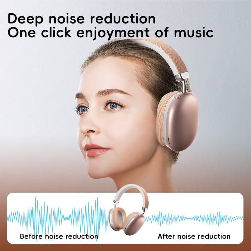 BT1638 Over-Ear Wireless Headphones, Premium Padded Headband, Champagne USB-C Charging, Bluetooth Headphones， Long Endurance Flight of up to 40 Hours，Fashionable and Colorful (Blue) - color: Blue