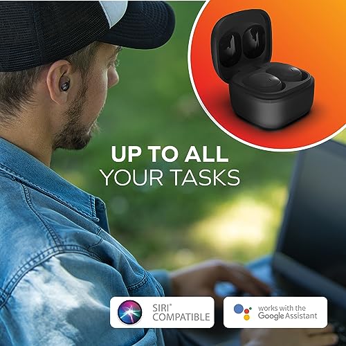 Mini Invisible Wireless Earbuds, Bluetooth 5.3, Mic & Charging Case, Black | 12-HR Playtime, Touch Control, Sweat & Splash Resistant, Works with Siri, Alexa & Google, Compatible with iPhone & Android - color: A-Black