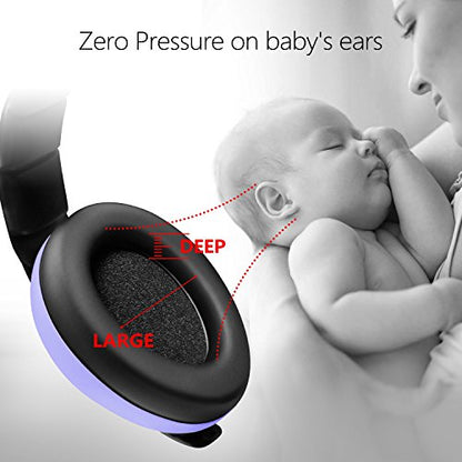 BBTKCARE Baby Ear Protection Noise Cancelling Headphones for Babies for 3 Months to 3 Years - color: Purple