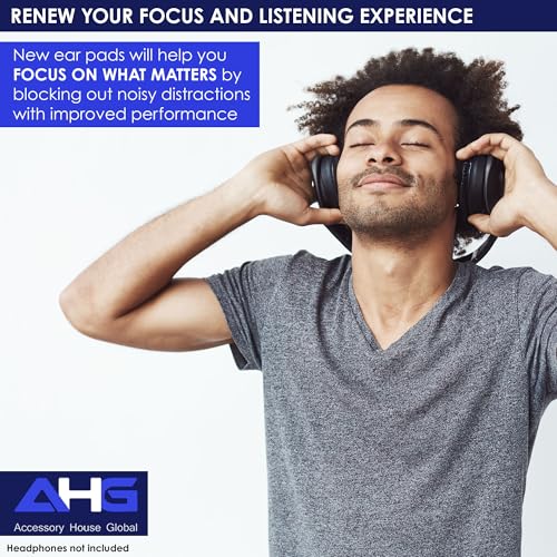AHG Accessory House Global Ear Pads Cushions Compatible with Bang & Olufsen Beoplay H9 3rd Gen (Not Compatible with H9 / H9i) and Beoplay HX Headphones (Tan). Premium Sheepskin Leather - color: Tan