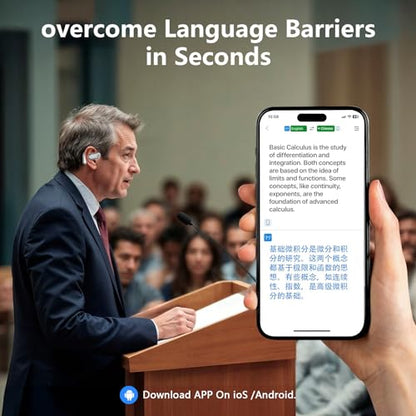 AI Translation Earbuds Real Time, 3-in-1 Translator Earbuds 164 Languages & Accents/7Translation Modes, Audifonos Traductores Inglés Español，Gift for Travel Business Language Learning fit iOS &Android