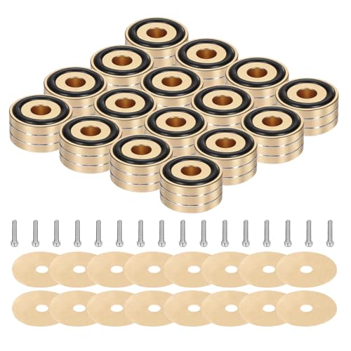 MECCANIXITY 8 Pcs Subwoofer Isolation Pad, 40x20mm Speaker Isolation Pad Feet Speaker Spikes Turntable Audio Studio Monitor Isolation Pad for Audio Equipment, M4 Screws Gold