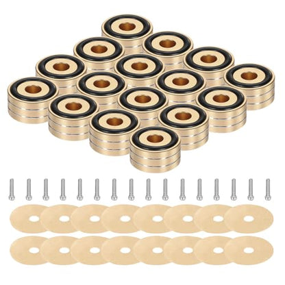 MECCANIXITY 8 Pcs Subwoofer Isolation Pad, 40x20mm Speaker Isolation Pad Feet Speaker Spikes Turntable Audio Studio Monitor Isolation Pad for Audio Equipment, M4 Screws Gold