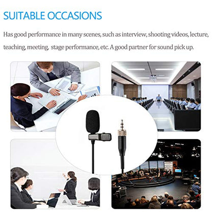 Lavalier Microphone Lapel Microphone Compatible with Sennheiser Wireless Transmitter - Unidirectional Condenser Mic – 3.5mm Screw Lock Plug - size: 3.5mm Screw Lock Plug for Sennheiser Only