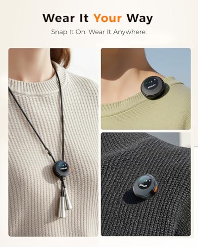 Wireless Lavalier Microphone for iPhone Android, AI Noise Reduction | Studio-Grade Audio Quality, 45H Battery Life, 100ft Stable Wireless Range, Magnetic Dual Wearing Options, Clear Voice Capture - size: 2TX + USB-C RX + 1CC